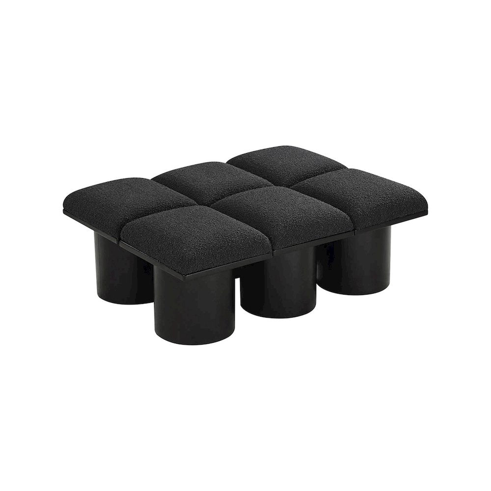 Pavilion Black Boucle Fabric Bench