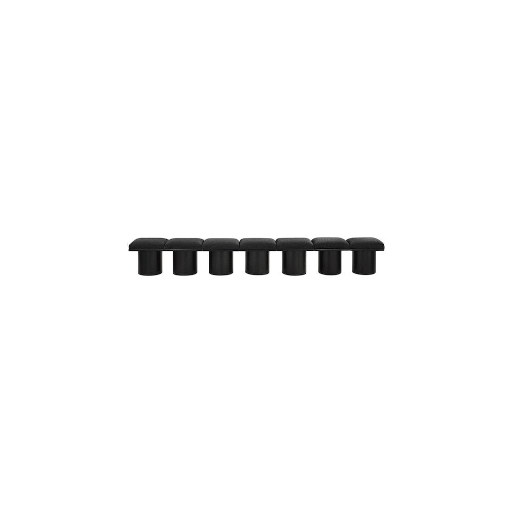 Pavilion Black Boucle Fabric Bench