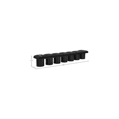 Pavilion Black Boucle Fabric Bench