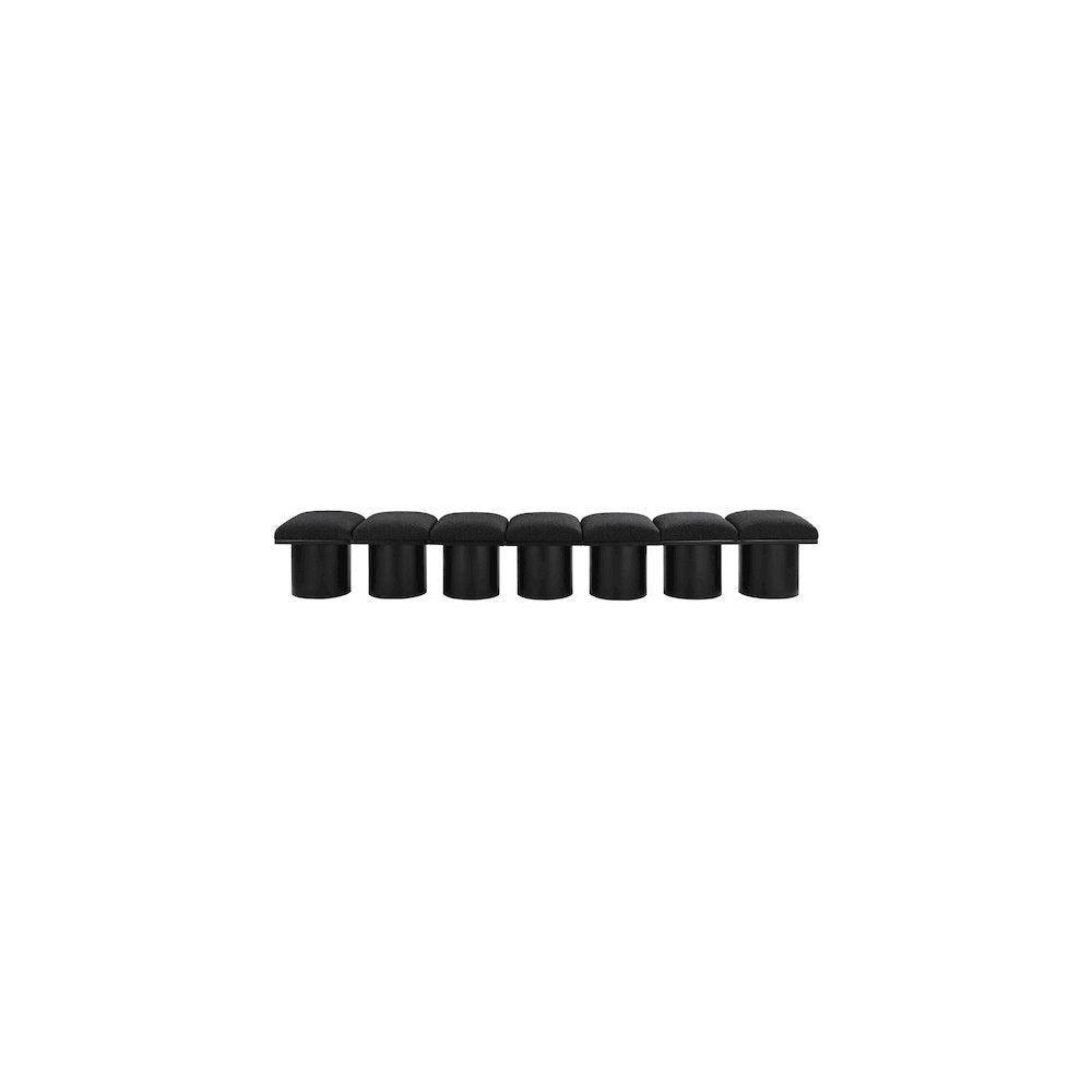 Pavilion Black Boucle Fabric Bench