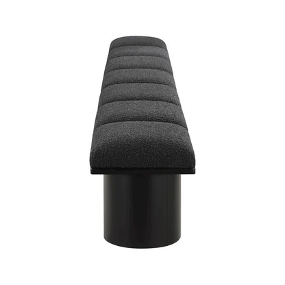 Pavilion Black Boucle Fabric Bench
