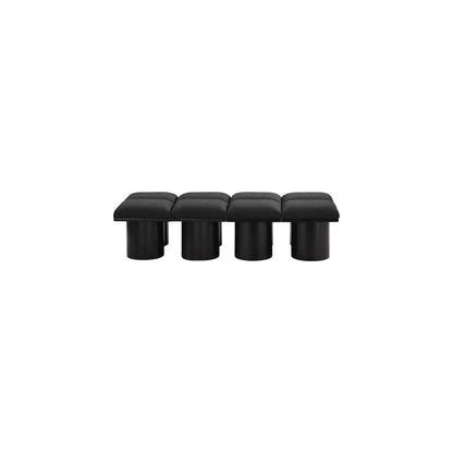 Pavilion Black Boucle Fabric Bench