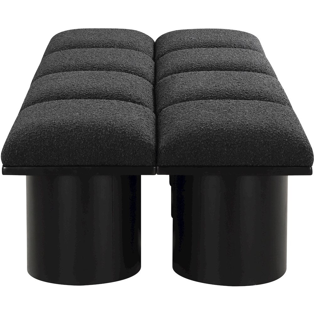 Pavilion Black Boucle Fabric Bench