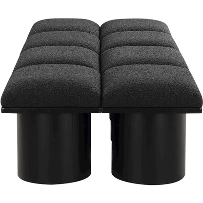 Pavilion Black Boucle Fabric Bench