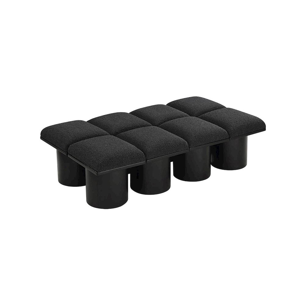 Pavilion Black Boucle Fabric Bench