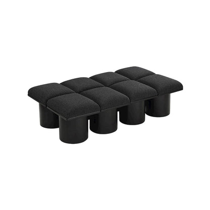 Pavilion Black Boucle Fabric Bench