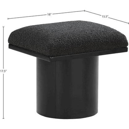Pavilion Black Boucle Fabric Bench/Stool