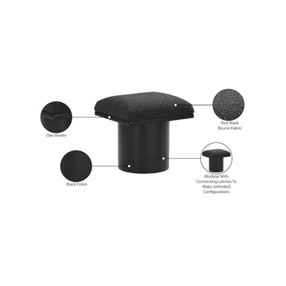 Pavilion Black Boucle Fabric Bench/Stool