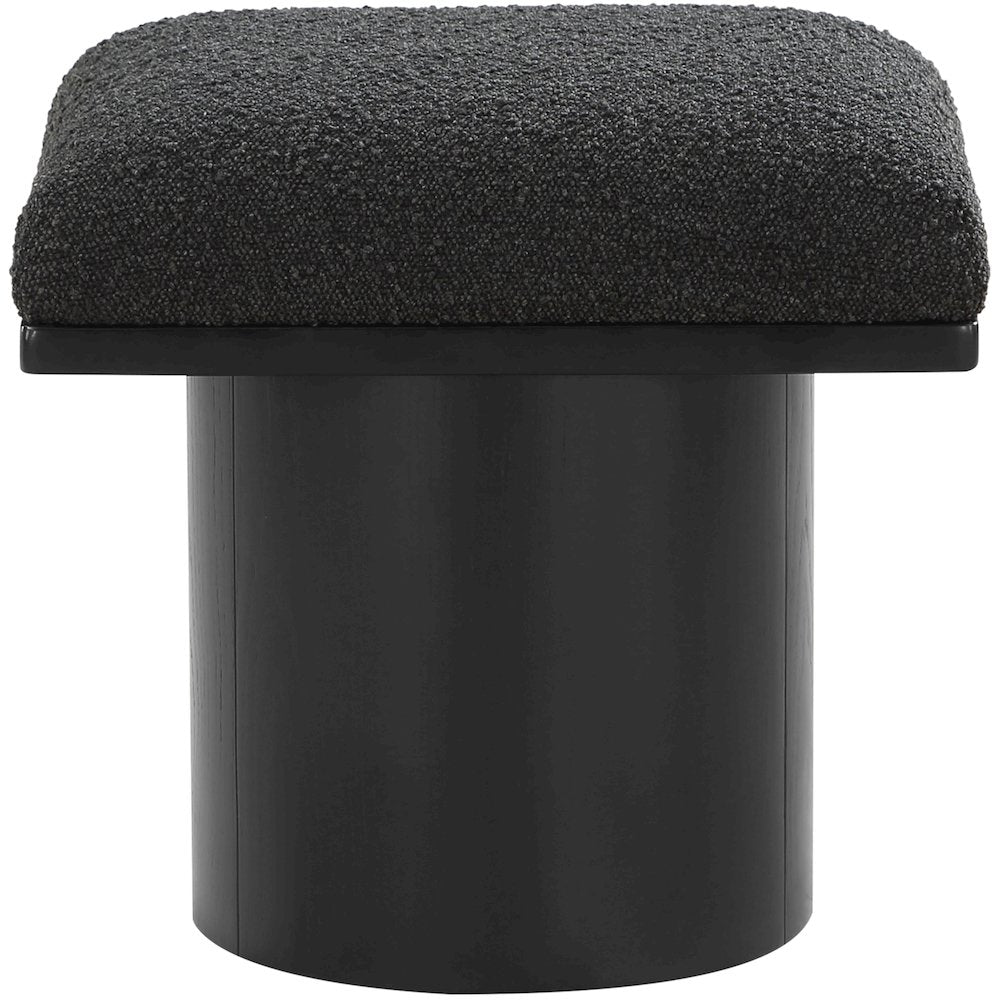 Pavilion Black Boucle Fabric Bench/Stool