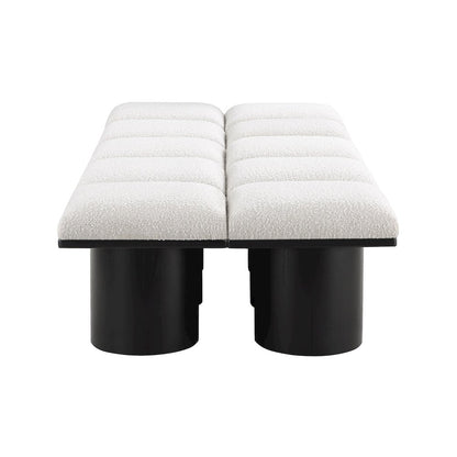 Pavilion Cream Boucle Fabric Bench
