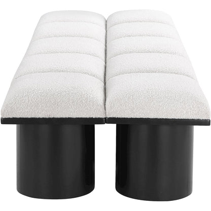 Pavilion Cream Boucle Fabric Bench