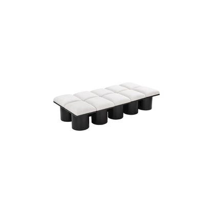 Pavilion Cream Boucle Fabric Bench