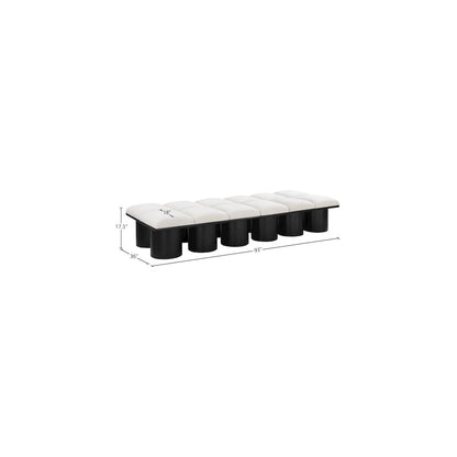 Pavilion Cream Boucle Fabric Bench