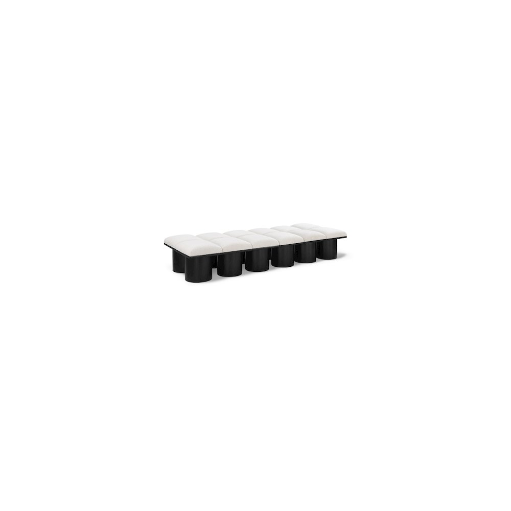 Pavilion Cream Boucle Fabric Bench