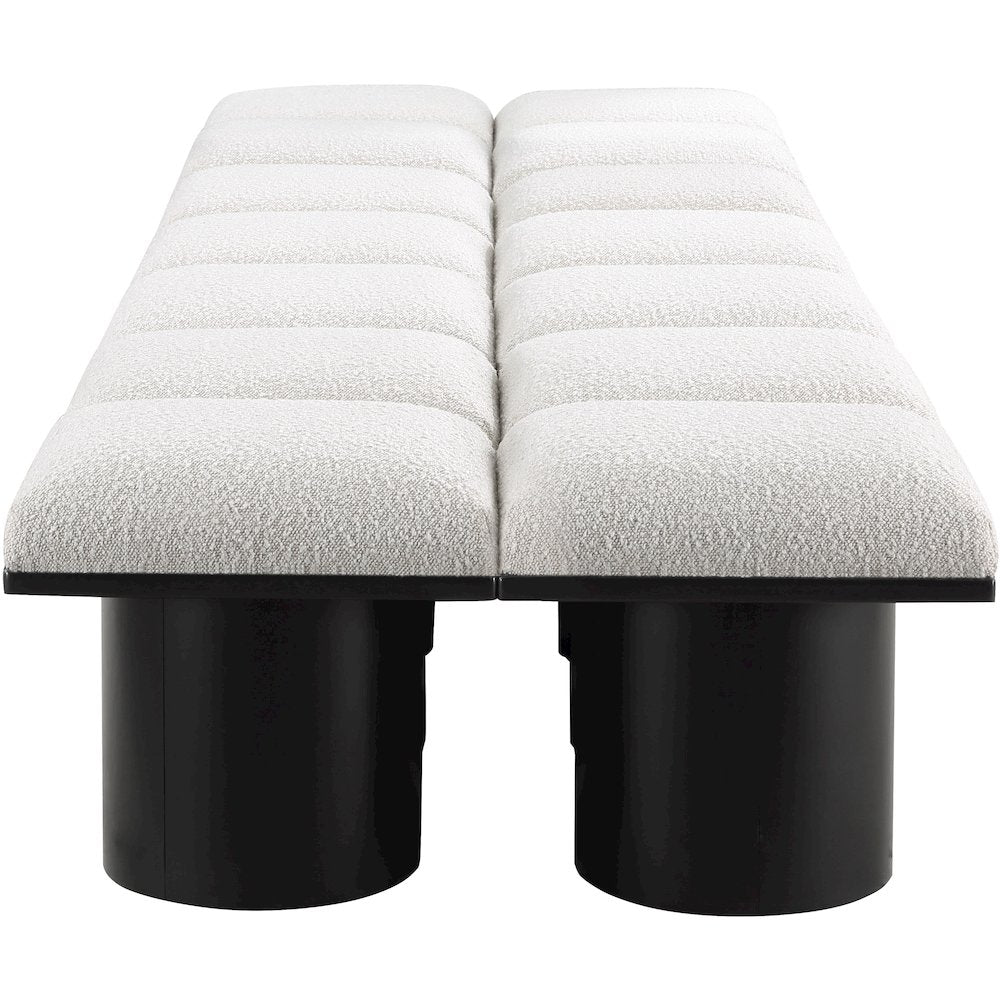 Pavilion Cream Boucle Fabric Bench