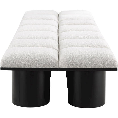 Pavilion Cream Boucle Fabric Bench