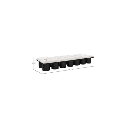 Pavilion Cream Boucle Fabric Bench