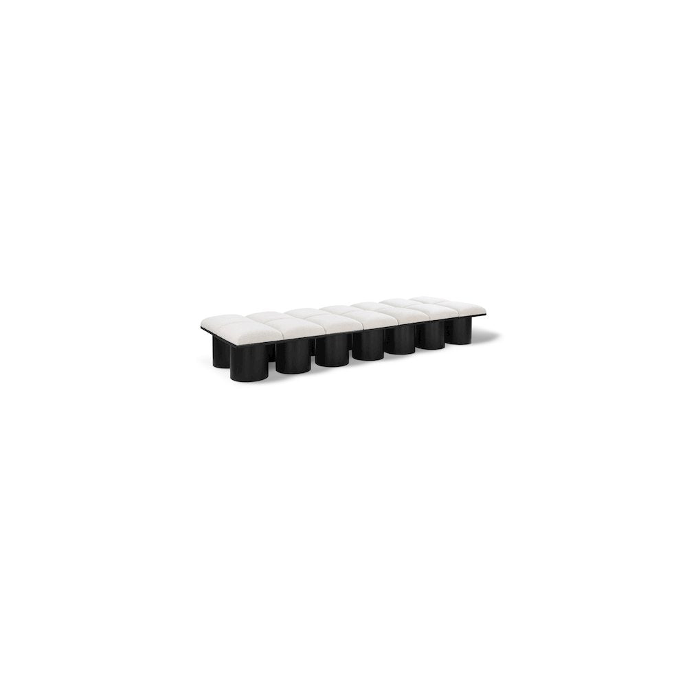 Pavilion Cream Boucle Fabric Bench