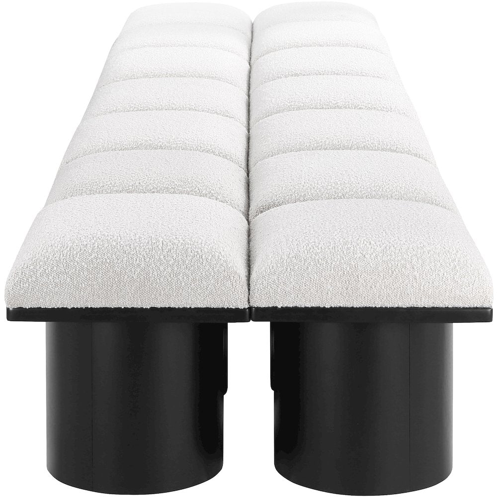 Pavilion Cream Boucle Fabric Bench