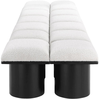 Pavilion Cream Boucle Fabric Bench