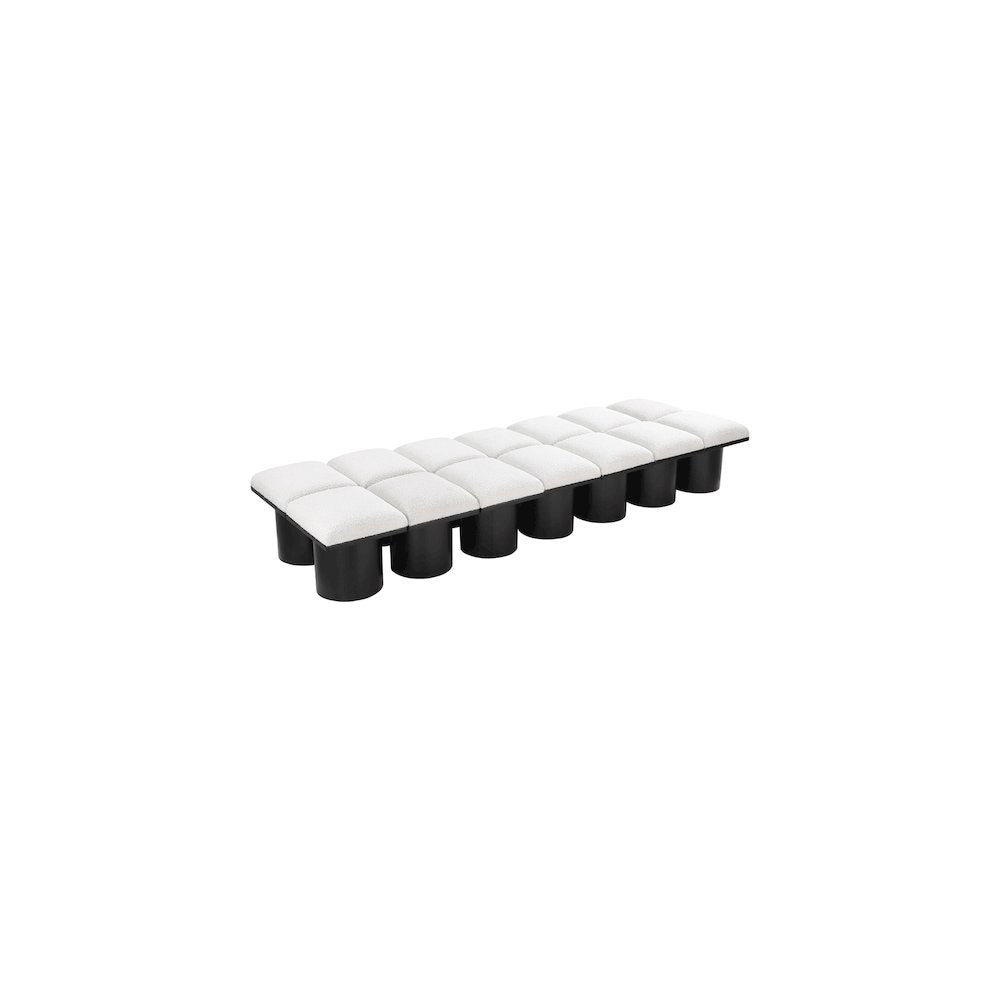 Pavilion Cream Boucle Fabric Bench