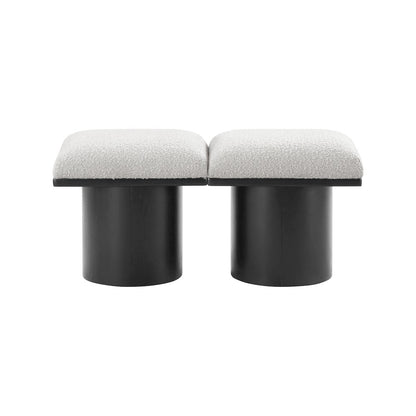 Pavilion Cream Boucle Fabric Bench