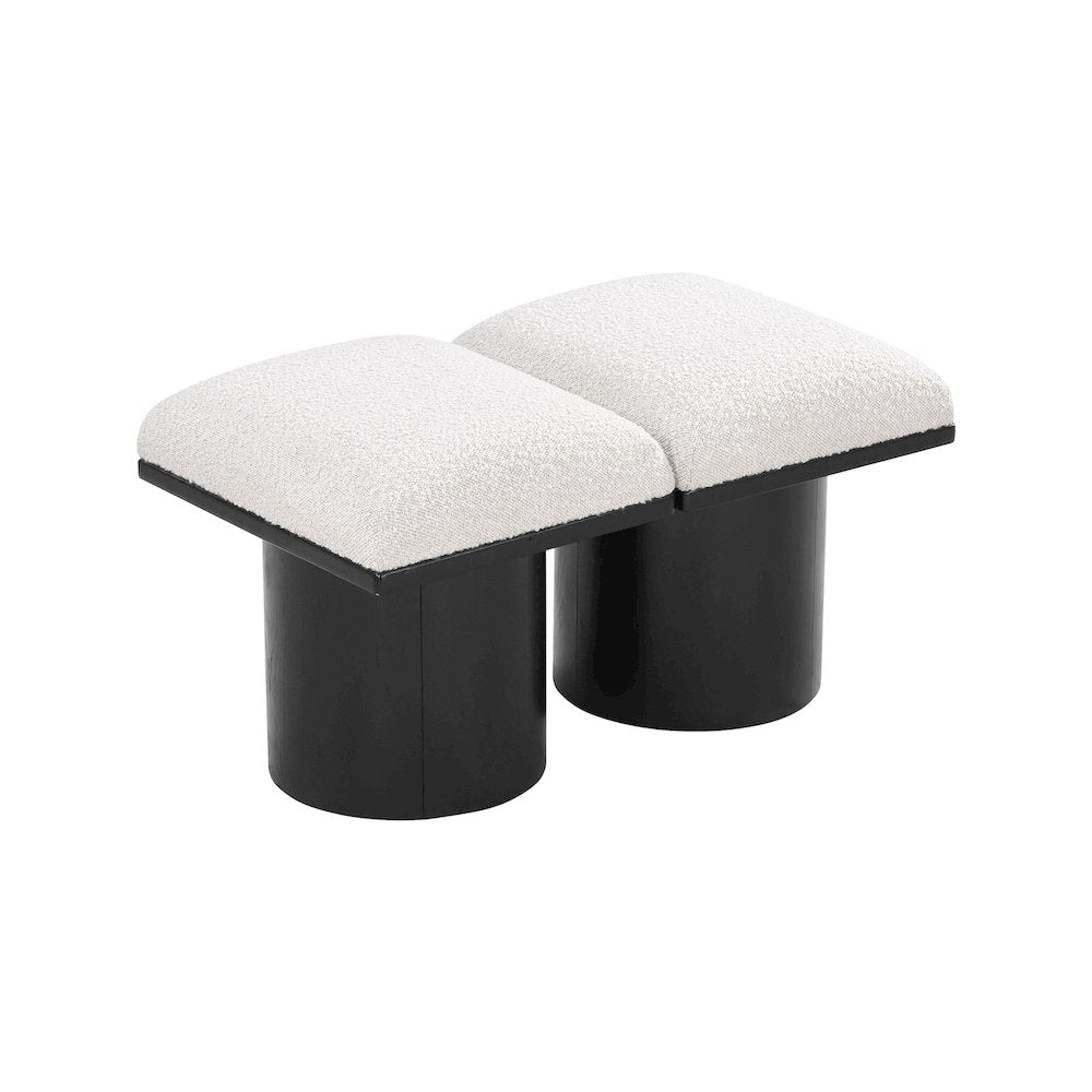 Pavilion Cream Boucle Fabric Bench