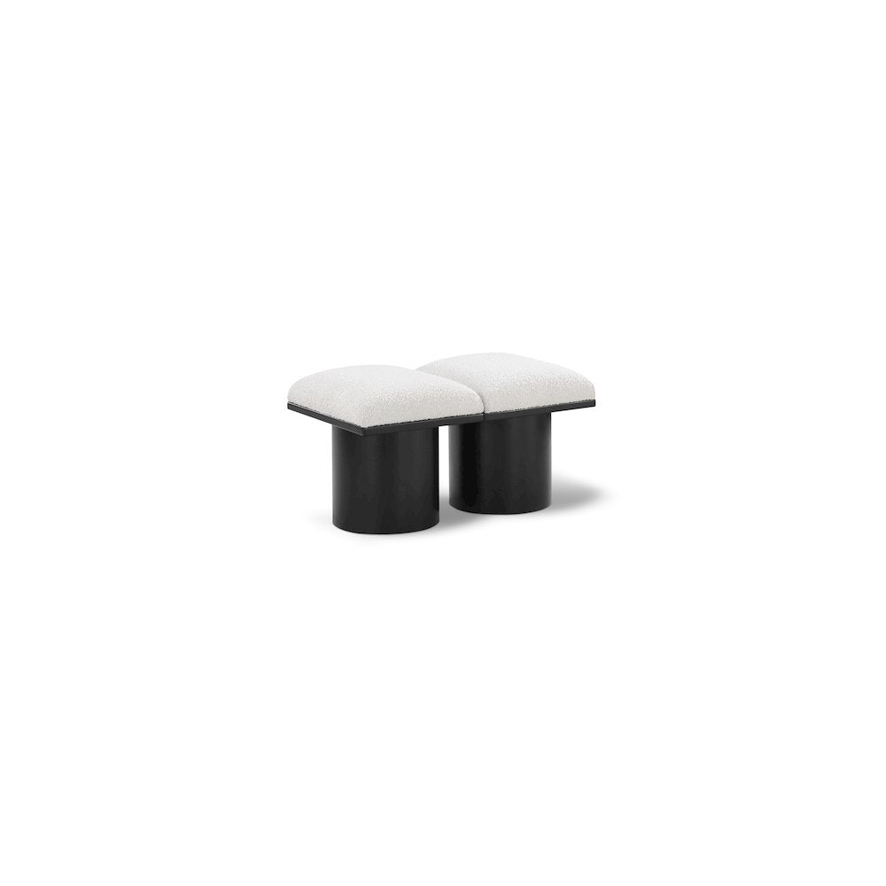 Pavilion Cream Boucle Fabric Bench