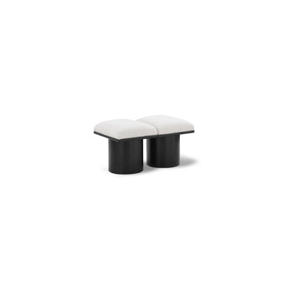 Pavilion Cream Boucle Fabric Bench