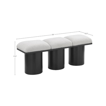 Pavilion Cream Boucle Fabric Bench