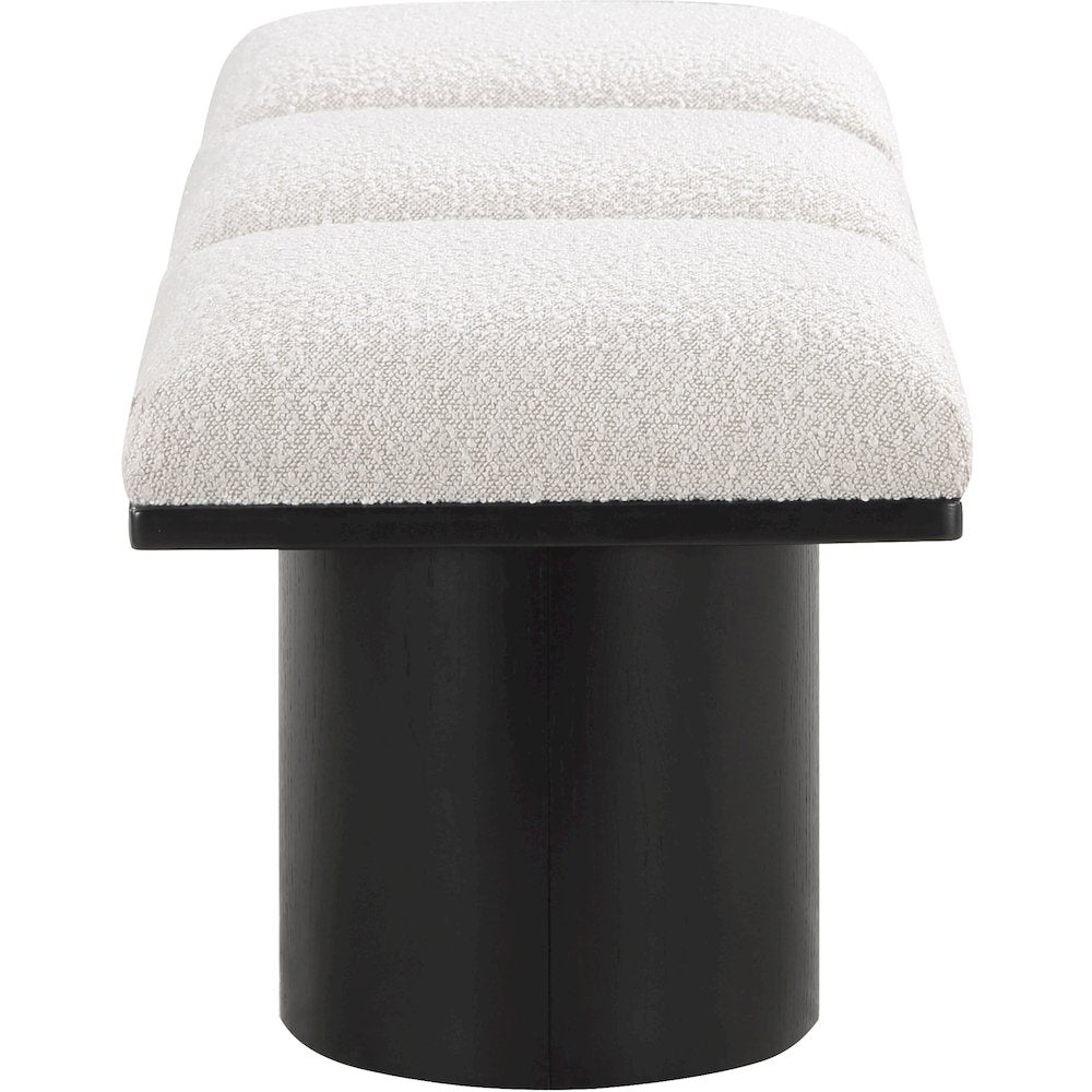 Pavilion Cream Boucle Fabric Bench