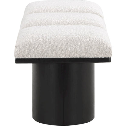 Pavilion Cream Boucle Fabric Bench