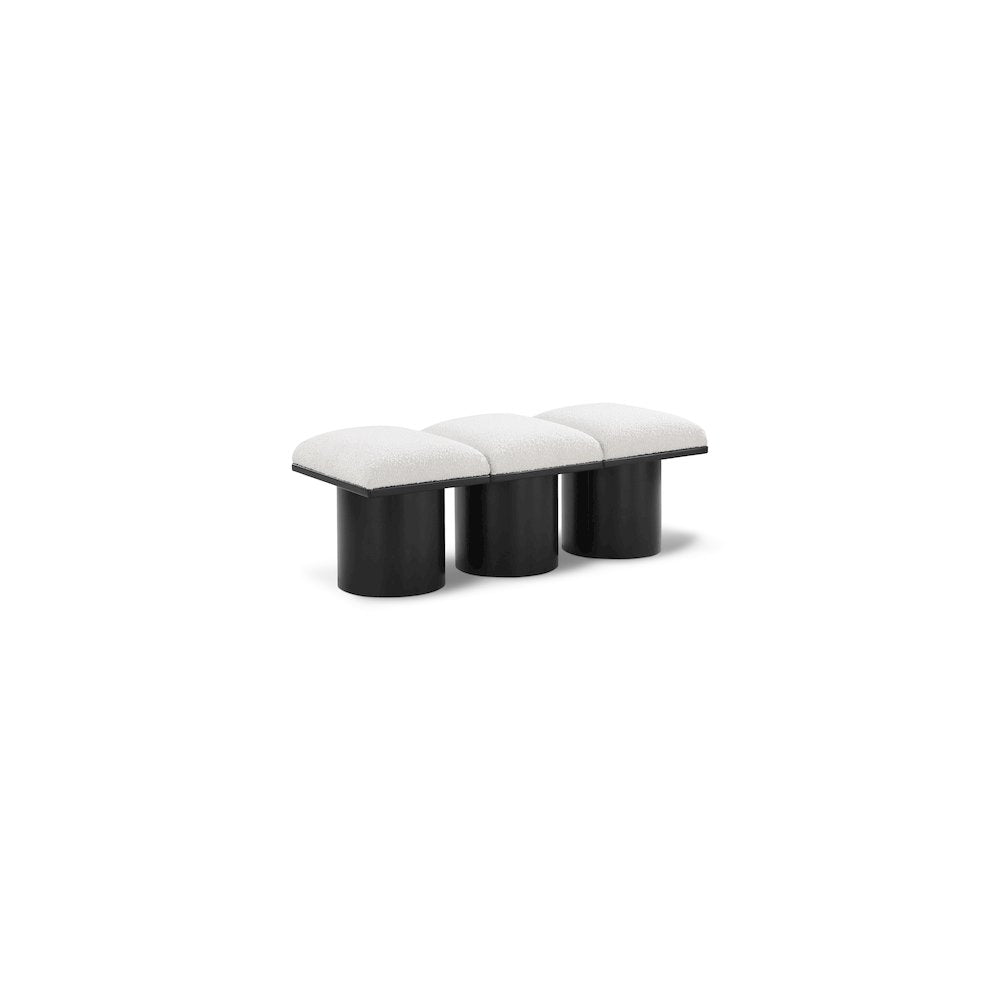 Pavilion Cream Boucle Fabric Bench