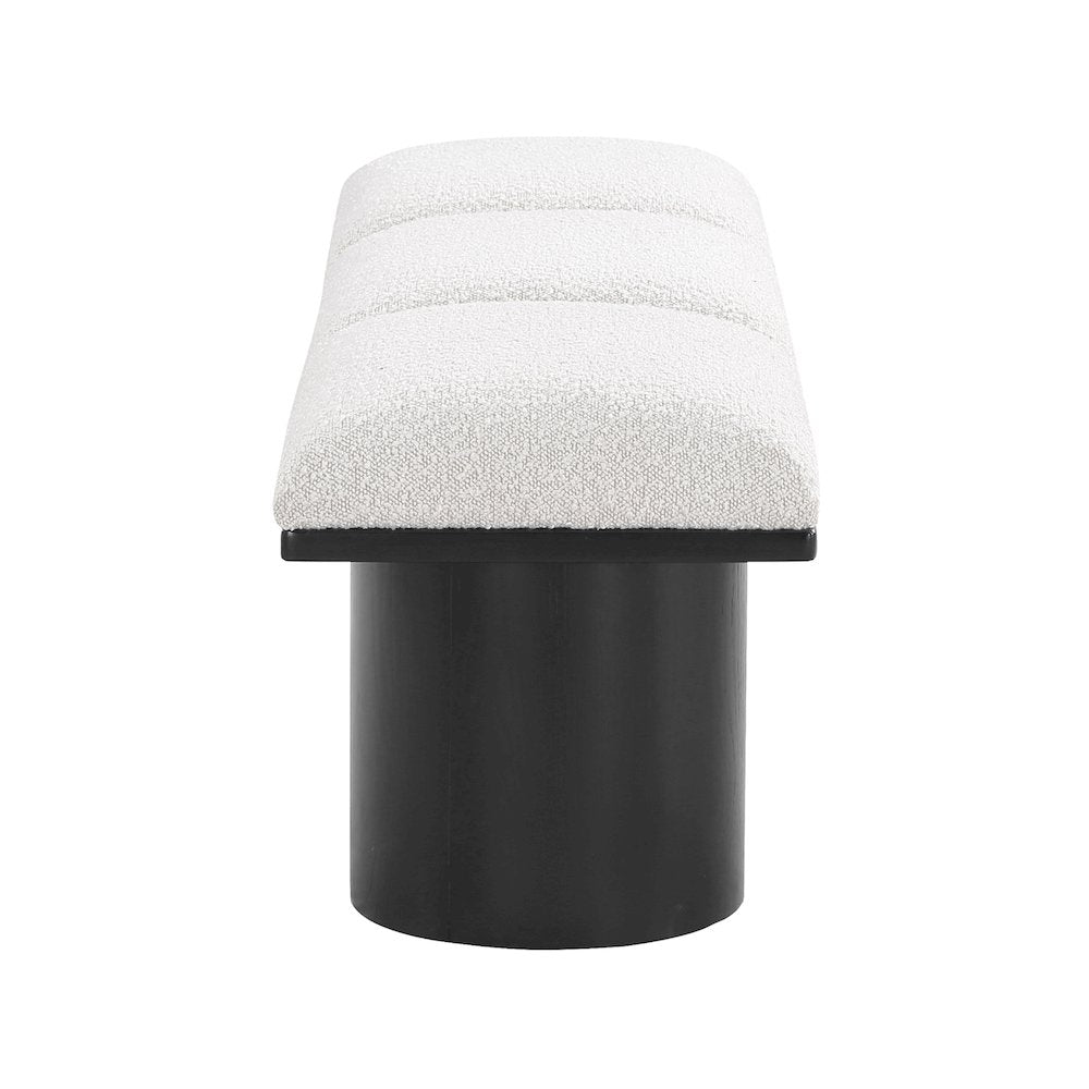 Pavilion Cream Boucle Fabric Bench