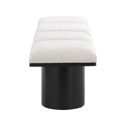 Pavilion Cream Boucle Fabric Bench