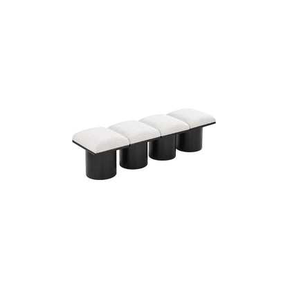 Pavilion Cream Boucle Fabric Bench
