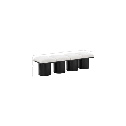 Pavilion Cream Boucle Fabric Bench