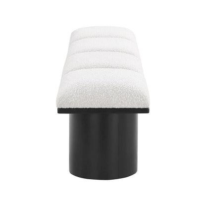 Pavilion Cream Boucle Fabric Bench