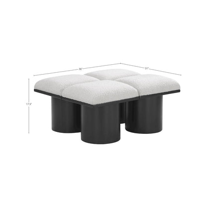 Pavilion Cream Boucle Fabric Bench