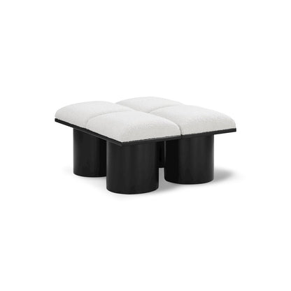 Pavilion Cream Boucle Fabric Bench