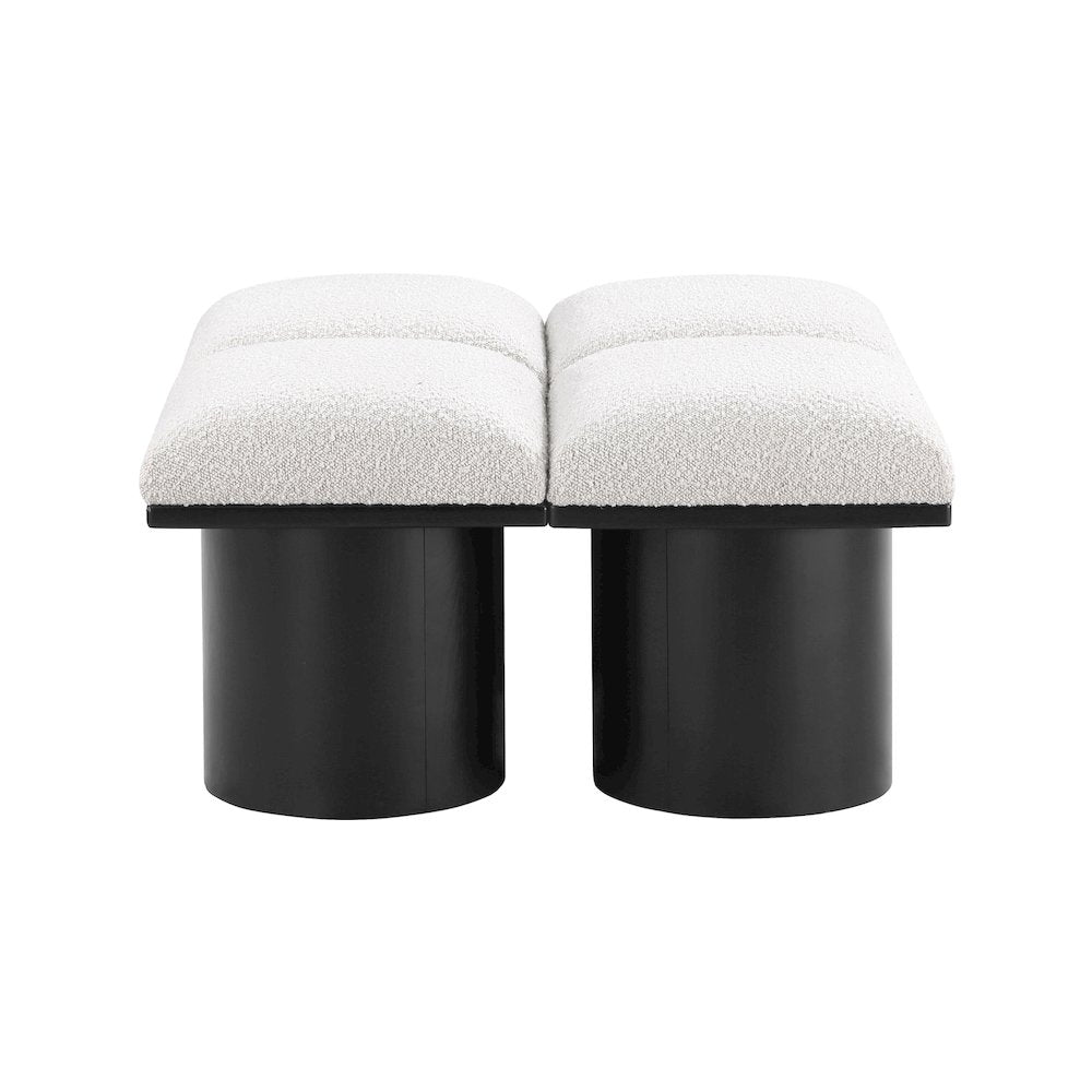 Pavilion Cream Boucle Fabric Bench