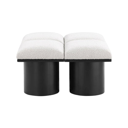 Pavilion Cream Boucle Fabric Bench