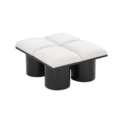 Pavilion Cream Boucle Fabric Bench