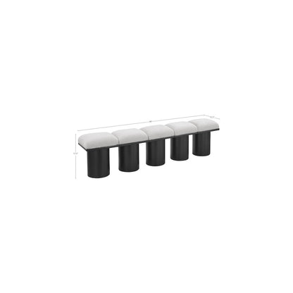 Pavilion Cream Boucle Fabric Bench