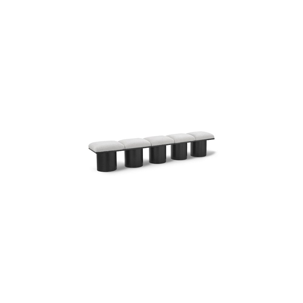 Pavilion Cream Boucle Fabric Bench