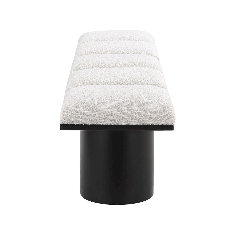 Pavilion Cream Boucle Fabric Bench