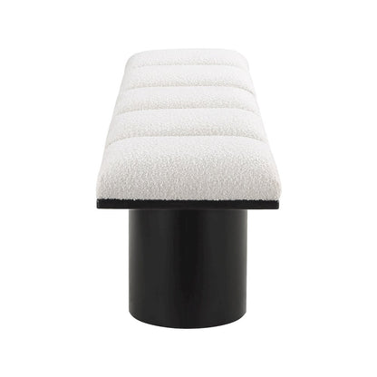Pavilion Cream Boucle Fabric Bench