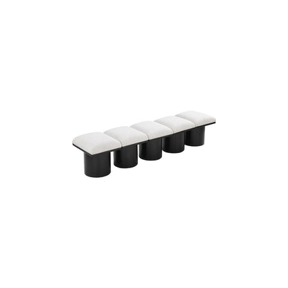 Pavilion Cream Boucle Fabric Bench