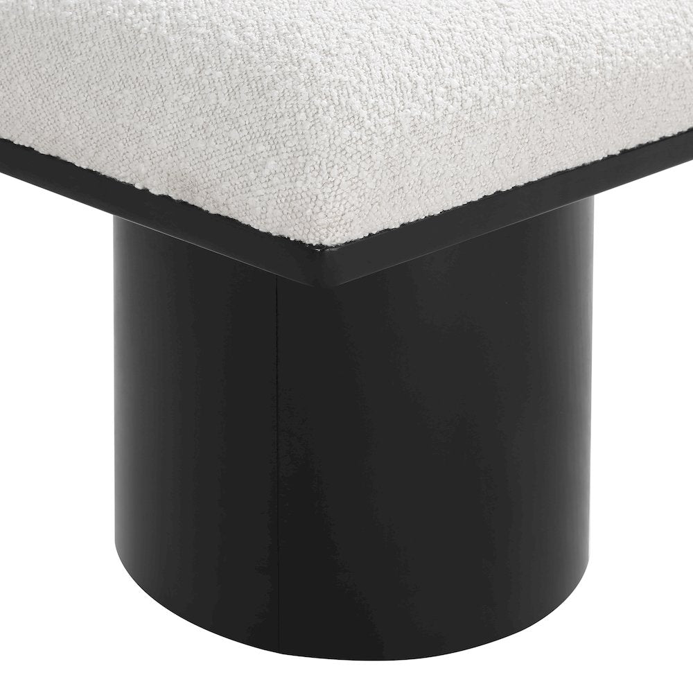Pavilion Cream Boucle Fabric Bench