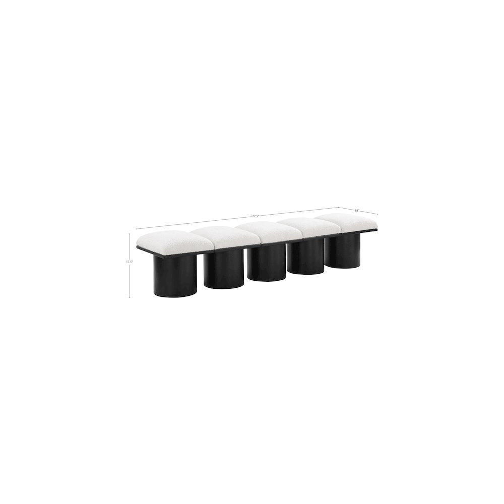 Pavilion Cream Boucle Fabric Bench